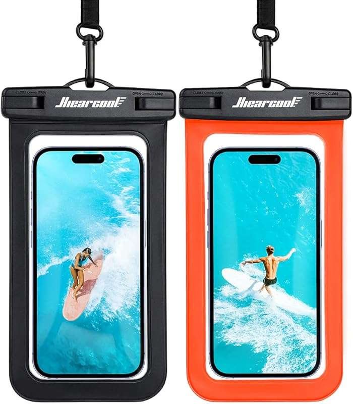 Hiearcool Waterproof Phone Pouch for iPhone and Cellphone, 2 Pack for 