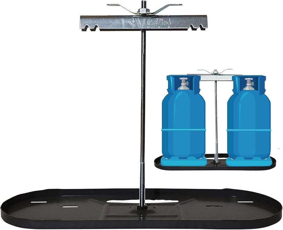 RV Dual Propane Tank Holder for Camper and Travel Trailer 30lb Tanks,