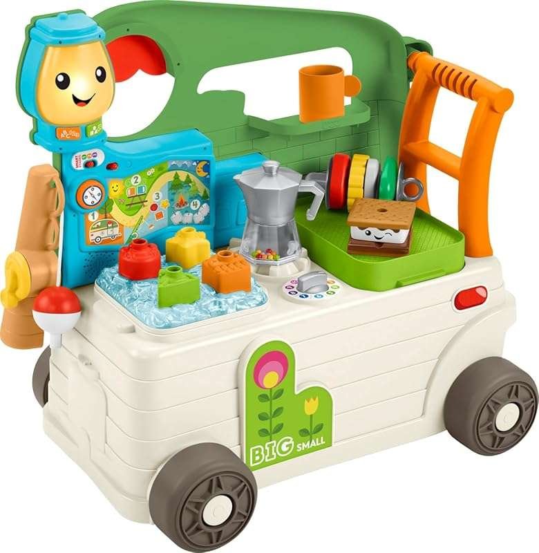 Fisher-Price 3-in-1 On-the-Go Camper Walker and Activity Center for Ba