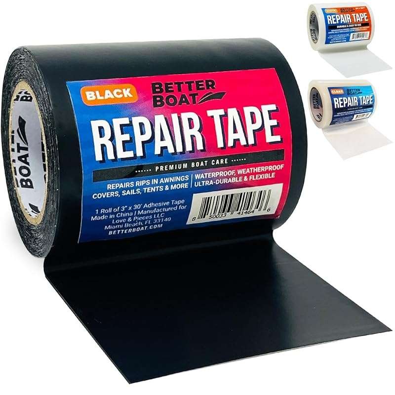 Heavy-Duty Black Waterproof Vinyl Repair Tape for Old Pop Up Camper Ca
