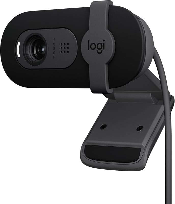 Logitech Brio 101 1080p Webcam for Online Meetings: Built-in Mic, Priv