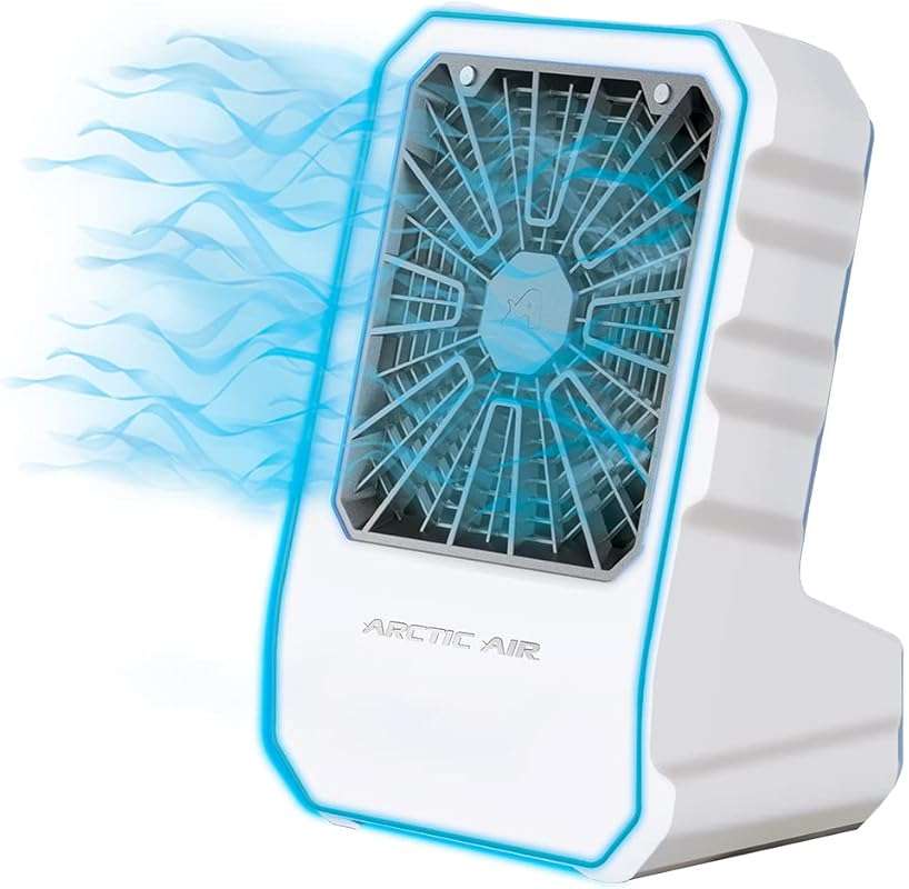 Small Portable Evaporative Cooler for Camping, USB Rechargeable with Q