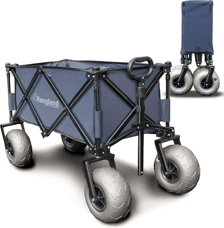All Terrain Steel Frame Beach Wagon with Big Wheels, Collapsible Desig