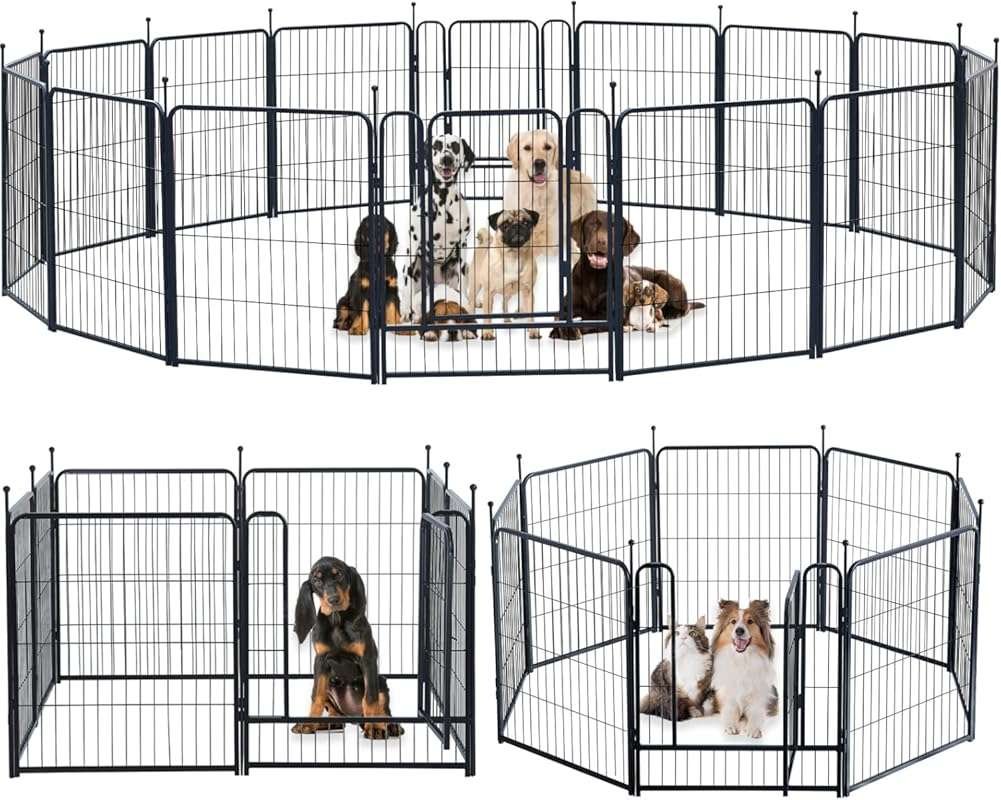 Best Portable Outdoor Dog Fence for Camping, Foldable Metal Playpen fo