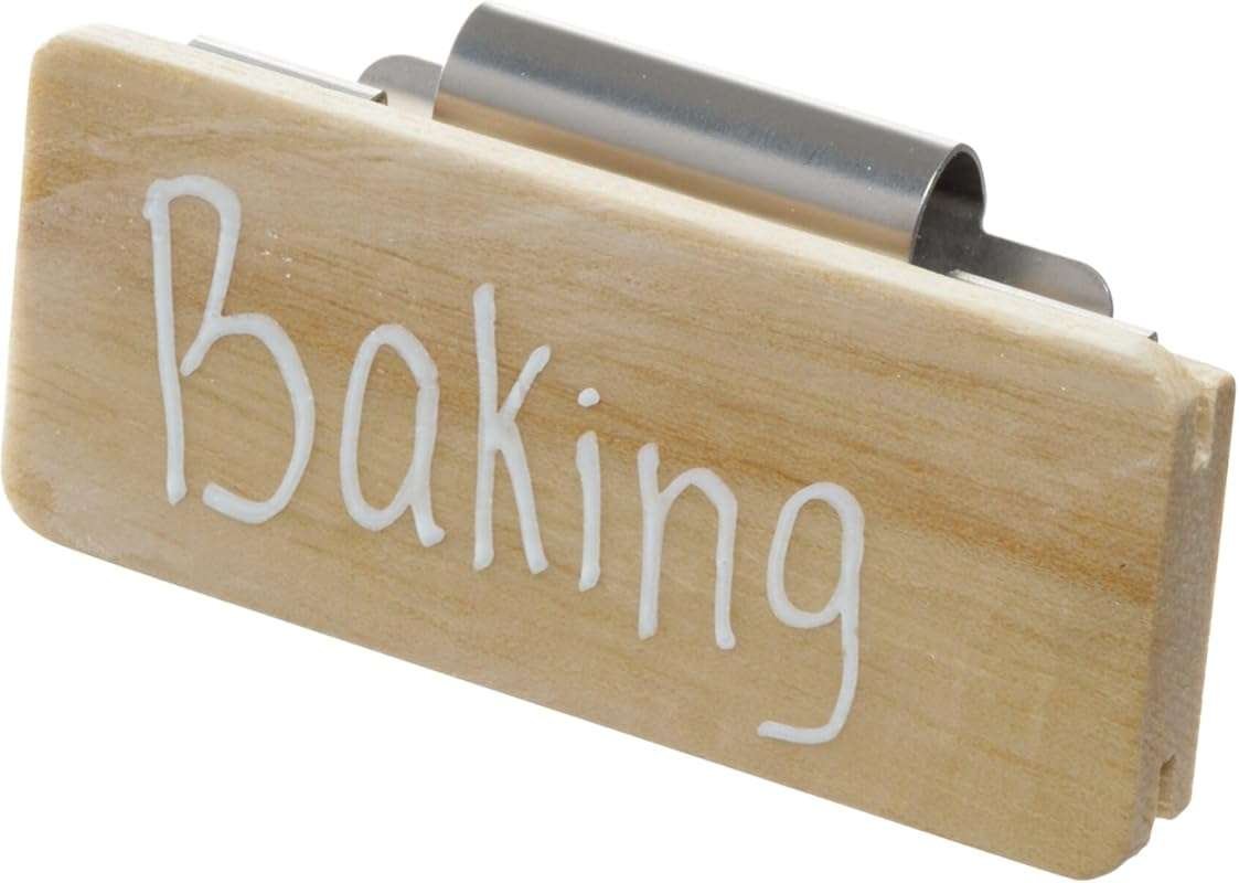 Wood Clip-On Labels for Storage Bins, Set of 3, Natural Finish, Easy t