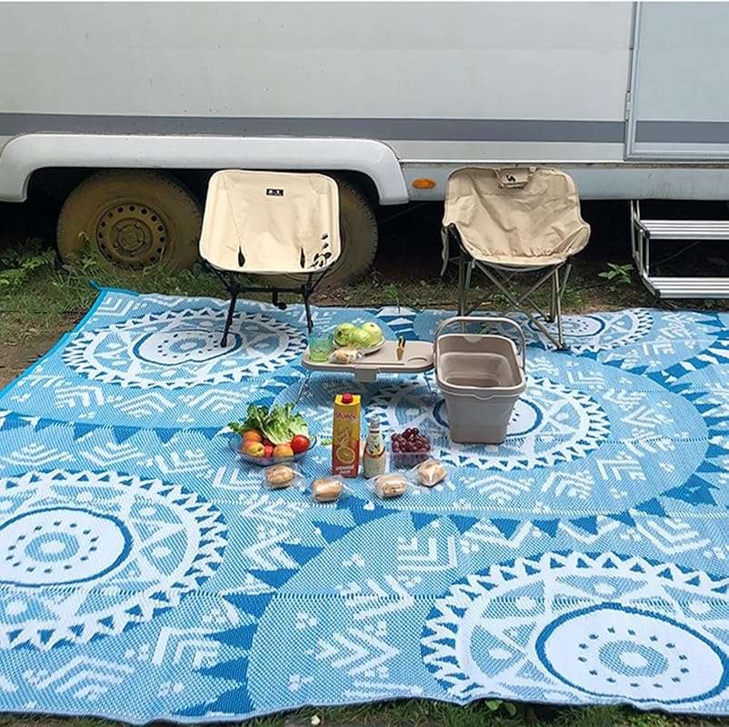 9x12 Reversible Plastic Camping Rug, Waterproof, UV, Stain & Fade Resi
