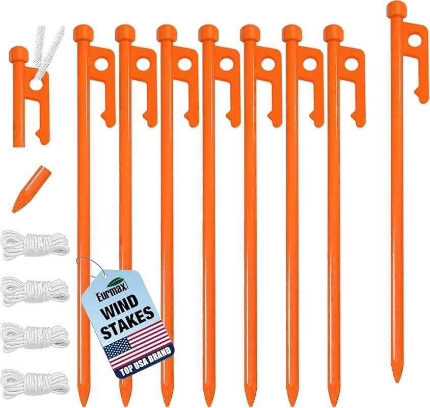 10-inch Steel Tent Stakes: Robust Pegs for Hard Ground Camping, Tarps,