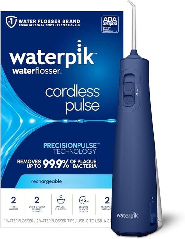 Waterpik Cordless Pulse Rechargeable Water Flosser for Braces, Gums, T