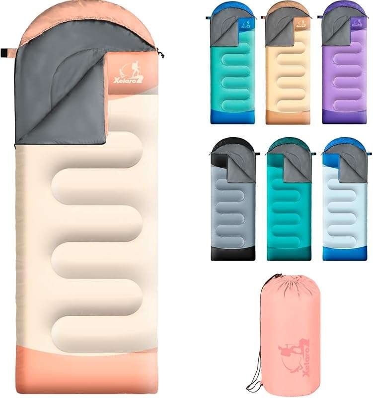 Lightweight 3-Season Waterproof Sleeping Bags for Kids, Perfect for Ca
