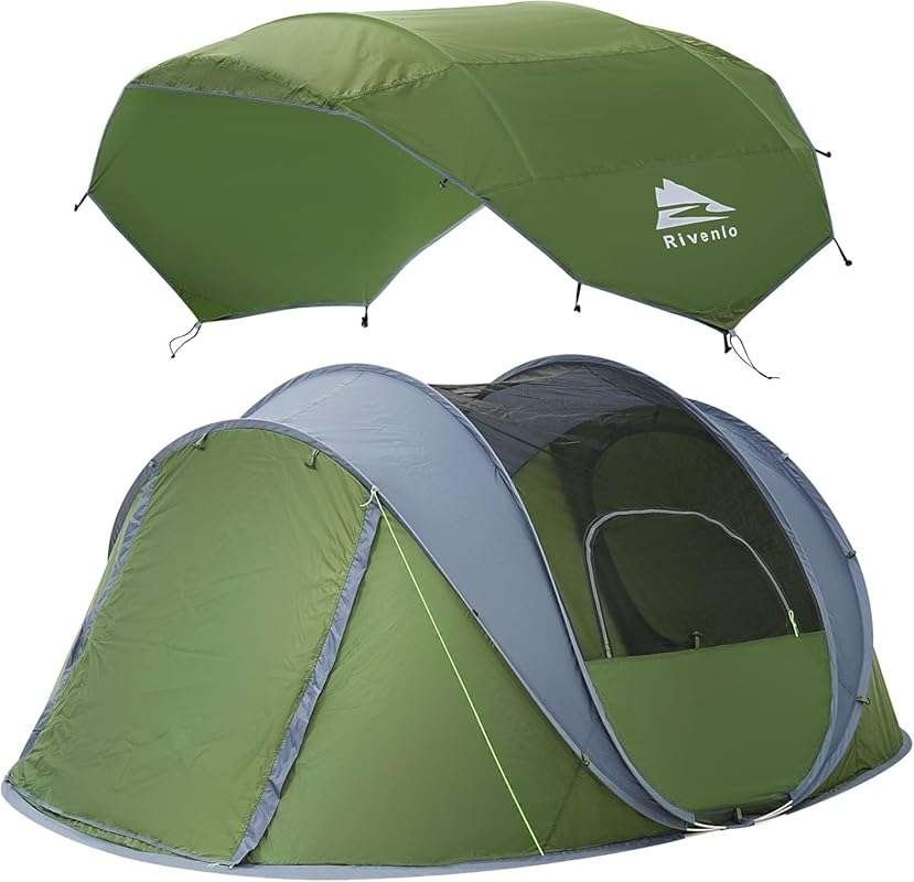 4 to 6 Person Pop Up Tent, Waterproof with Two Doors and Quick Setup