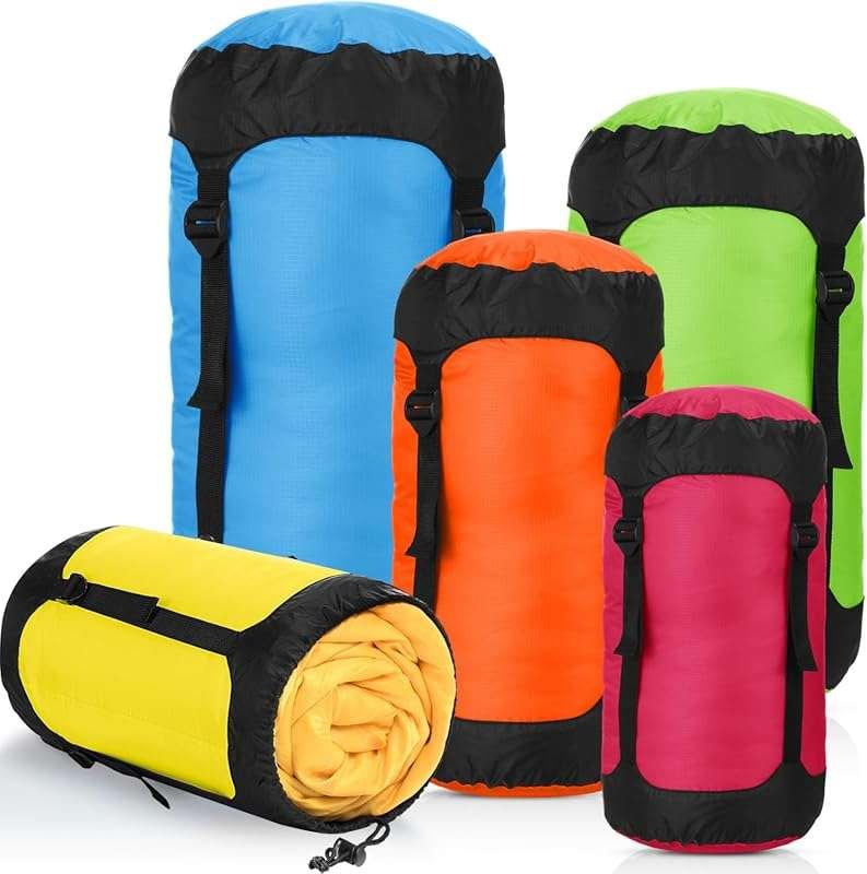 Multi-Size Compression Stuff Sacks for Backpacking – Water-Resistant S