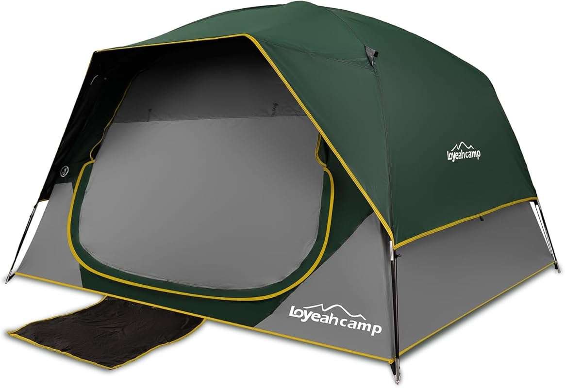 LOYEAHCAMP 4 Person Blackout Camping Tent, Easy Setup Waterproof Famil