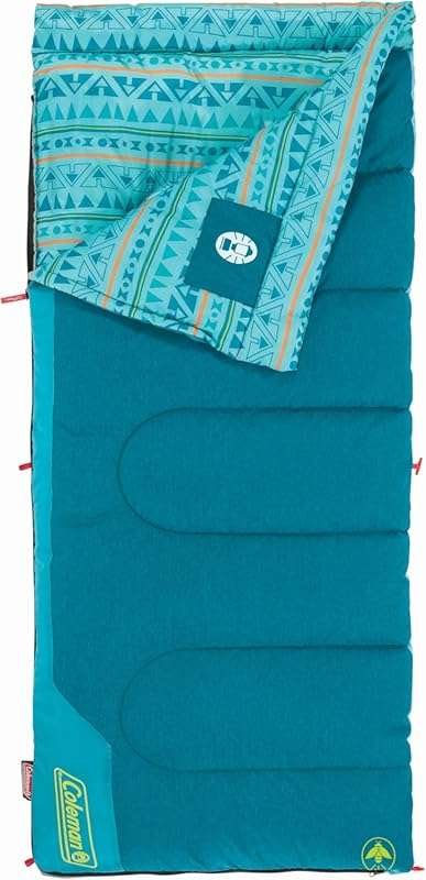 Coleman Kids 50°F Sleeping Bag for 10-Year-Old Boys - Glow-in-the-Dark