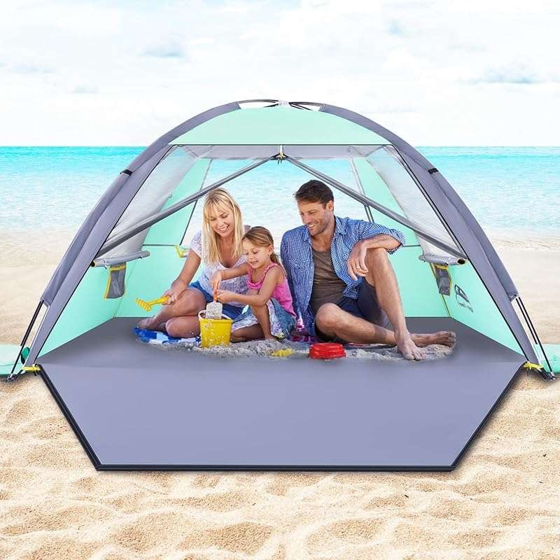 Happy Travel Beach Tent, UPF 50+ UV Protection Sun Shade Shelter for 3