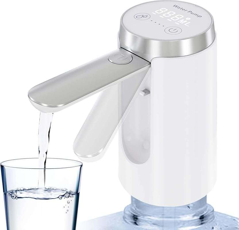 Rechargeable Water Pump for 5 Gallon Jugs – Smart LED Display and Fold