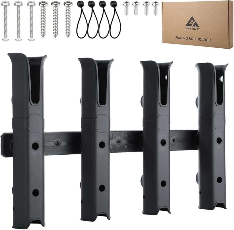 4-Tube Adjustable Fishing Rod Holder Bracket, Self-Adhesive Fishing Po