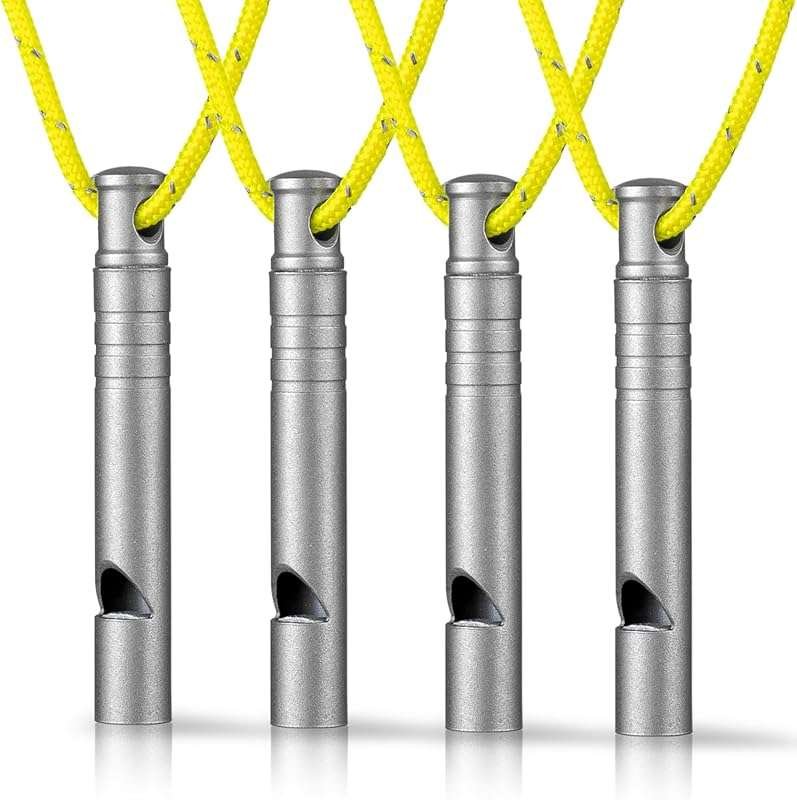 TISUR Titanium Emergency Safety Whistle, 120db Loud with Lanyard for O