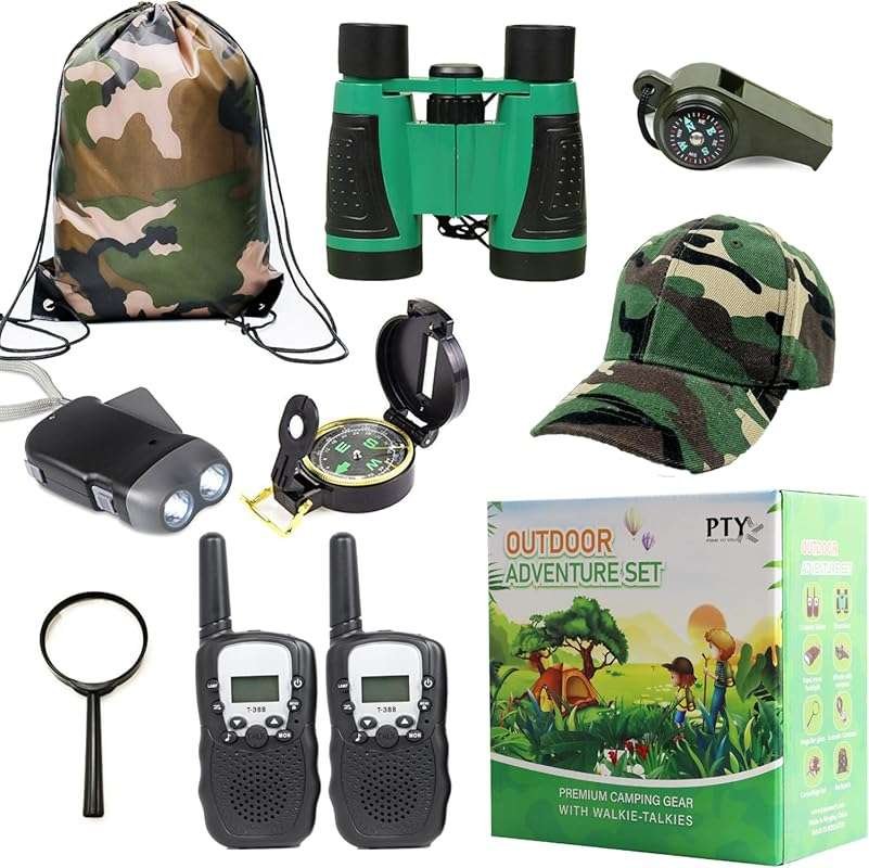 Outdoor Adventure Kit with Walkie Talkies, Perfect for Kids' Camping a