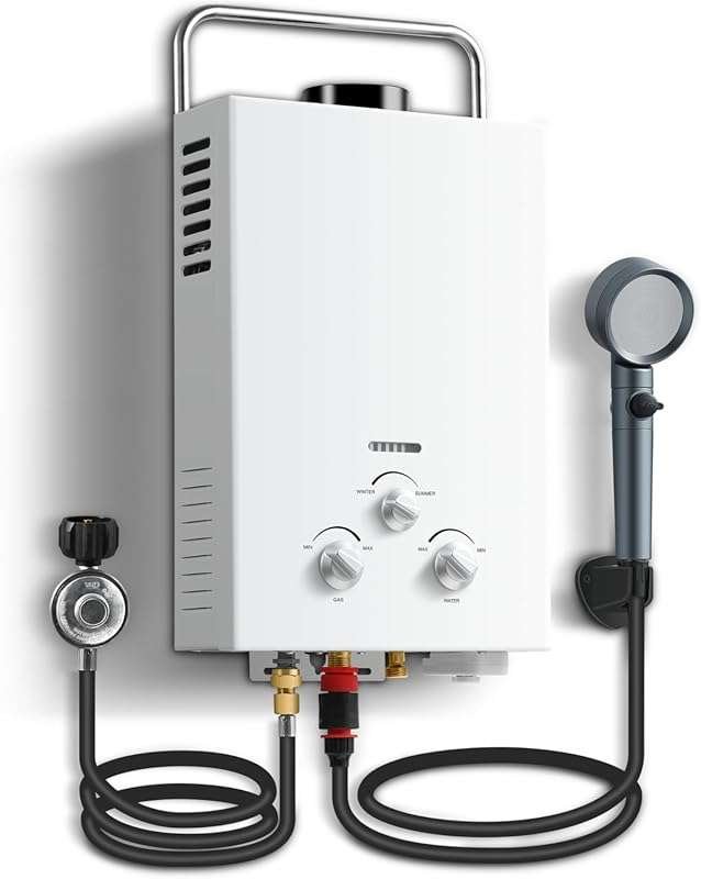 6L Portable Propane Tankless Water Heater with Overheating Protection 