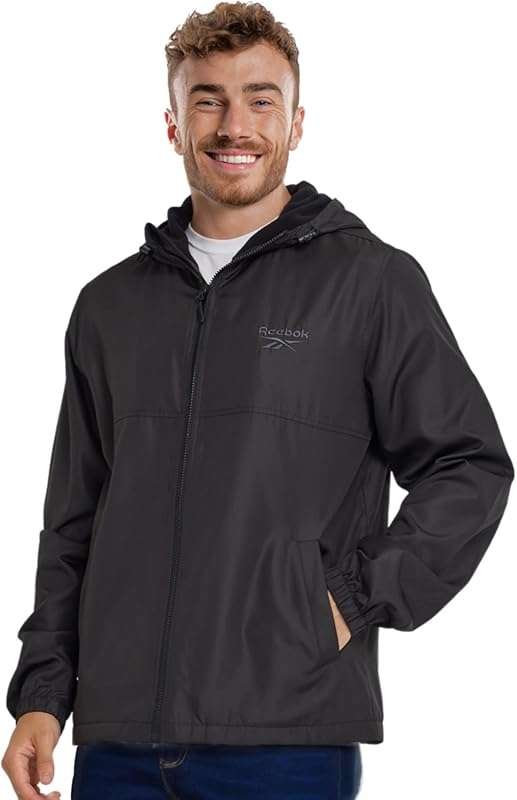 Reebok Men's Lightweight Waterproof Hiking Jacket with Hood – Reliable