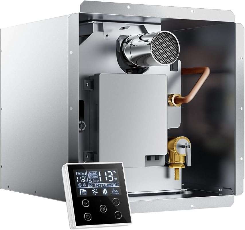 Ranein RV Tankless Heater: 65,000 BTU, High Altitude, 12V On-Demand Ho