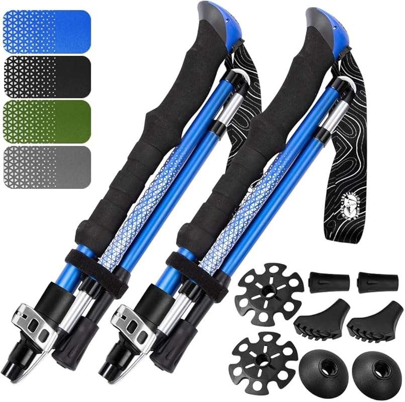Lightweight Aircraft Aluminum Foldable Trekking Poles for Rocky Terrai