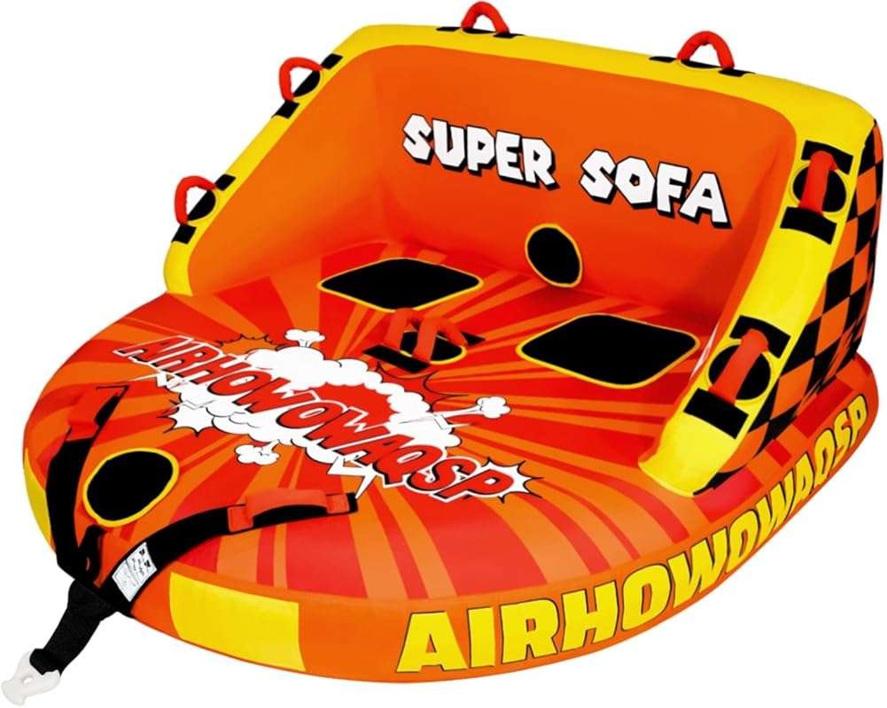 Super Sofa Towable Tube for Boating, 1-4 Rider, Dual Tow Points, Heavy