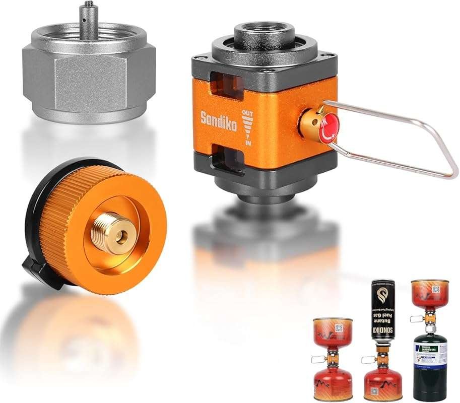 Sondiko Butane Isobutane Refill Adapter for Fuel Canisters and Backpac