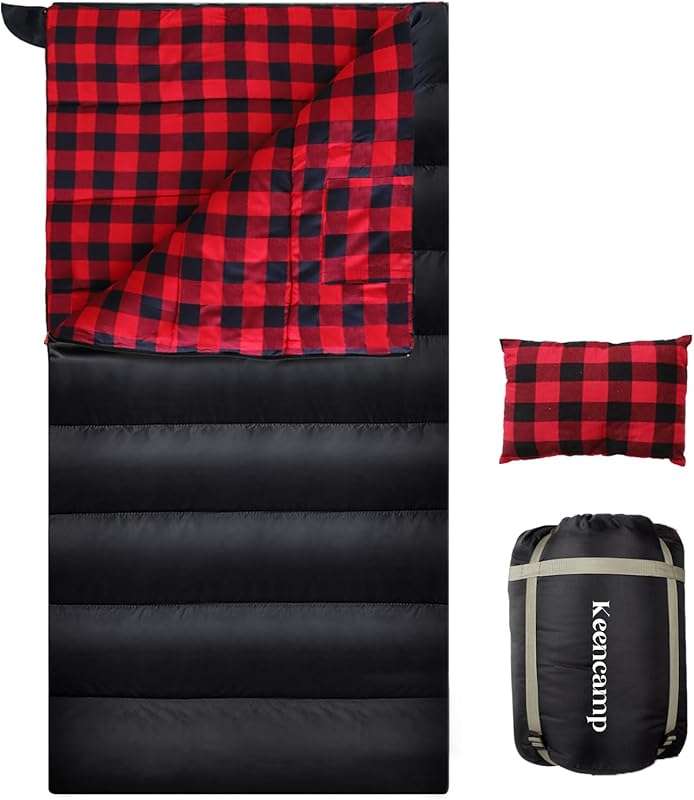 Extremely Warm 0 Degree Cotton Flannel Sleeping Bag for Adults, Ideal 
