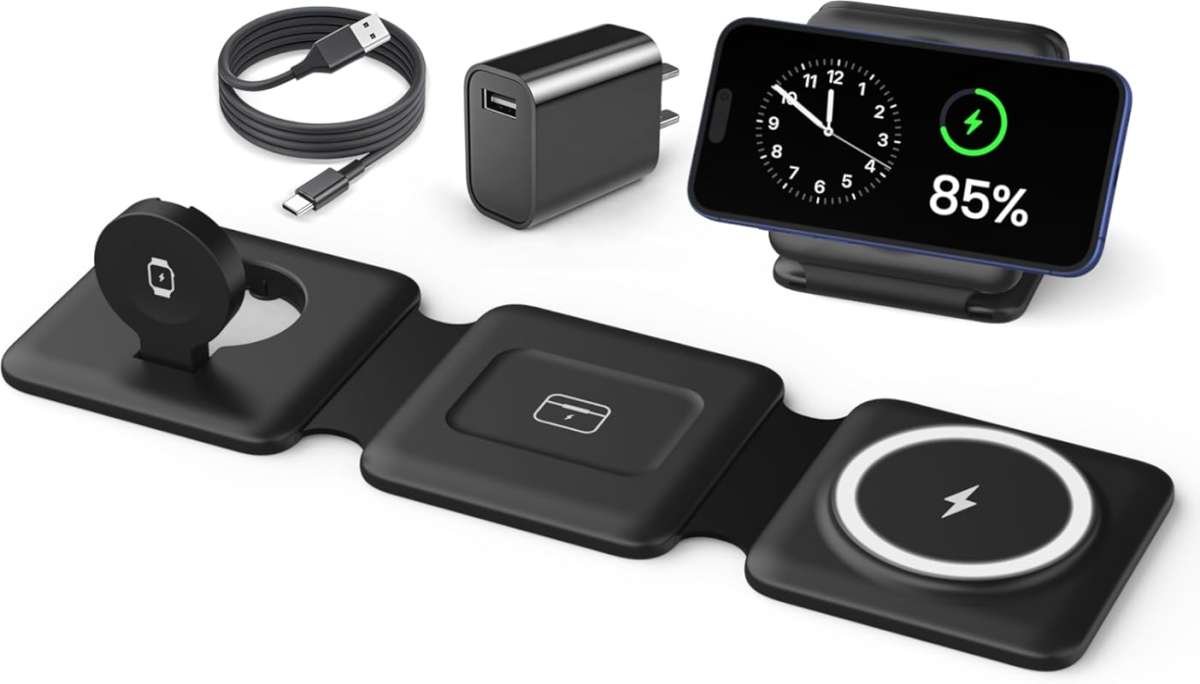 Magnetic 3 in 1 Wireless Charging Station for Apple Devices and Travel