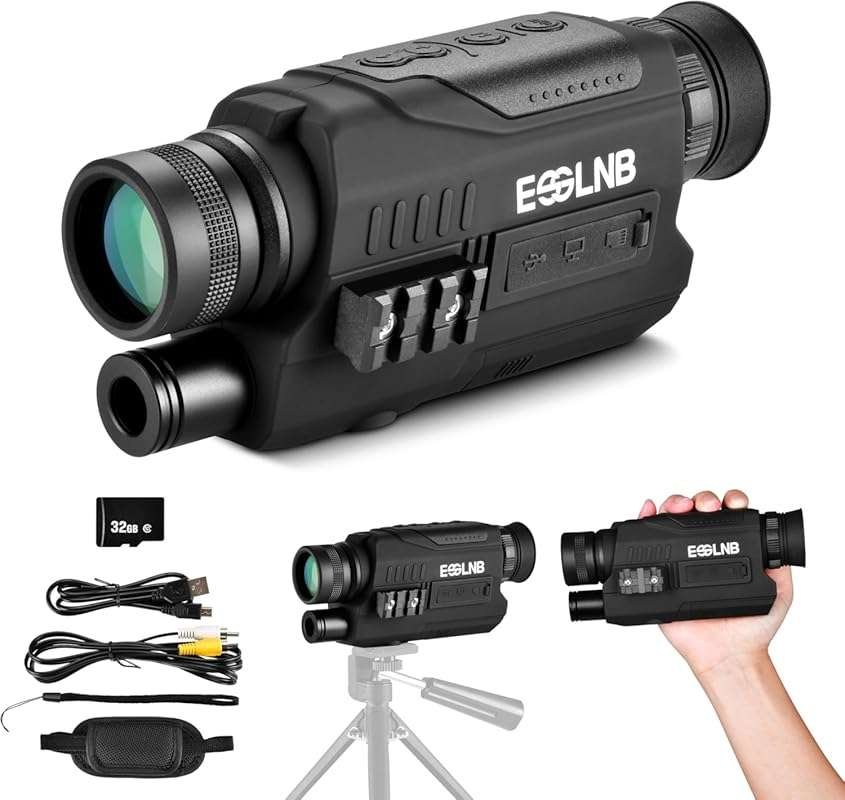 ESSLNB 6x32 Infrared Night Vision Monocular: Portable for Day/Night Su
