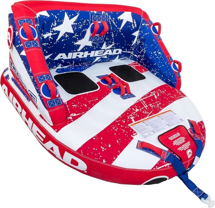 Airhead Mable Inflatable Water Tube, 1-4 Rider, Dual Tow Points, Nylon