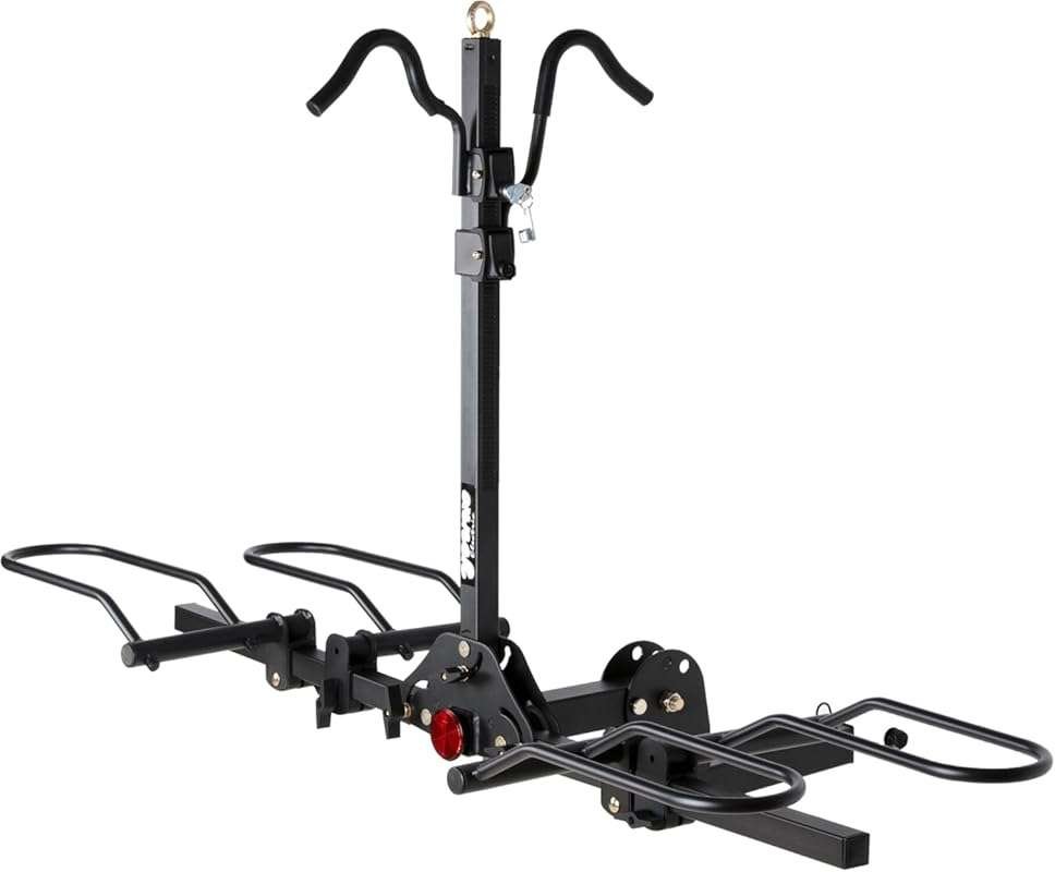 Young Hitch Mounted 2-Bike Rack with Lock, 200 lbs Capacity for Travel