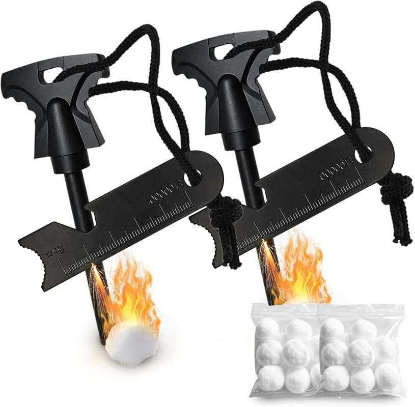 Magnesium Ferro Rod Fire Starter with Striker and Waterproof Tinder fo