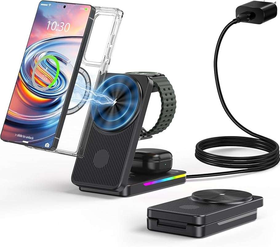 Magnetic Wireless Travel Charger for Samsung Galaxy S25 Ultra
