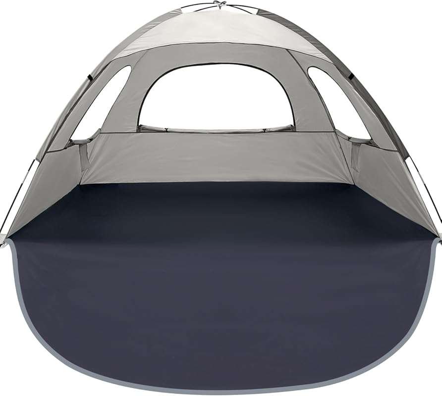 Portable Beach Tent for 6-8 People with Extendable Floor and Mesh Wind