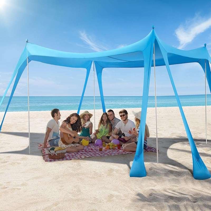 Best Beach Tent to Fly With: 10x10ft Pop-Up Beach Canopy with Sandbags