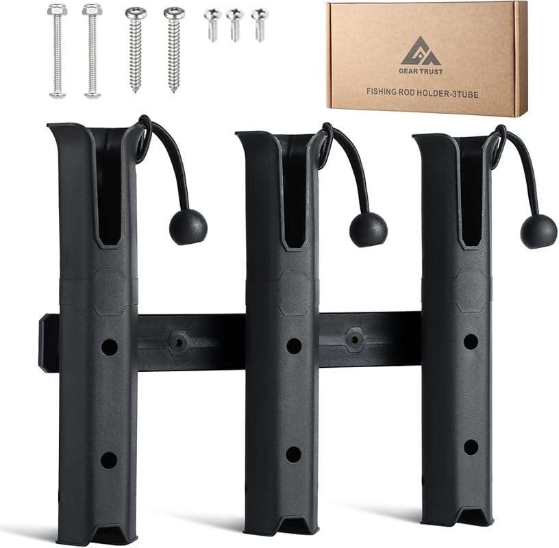 3-Tube Adjustable Fishing Rod Holder Bracket, Self-Adhesive Fishing Po