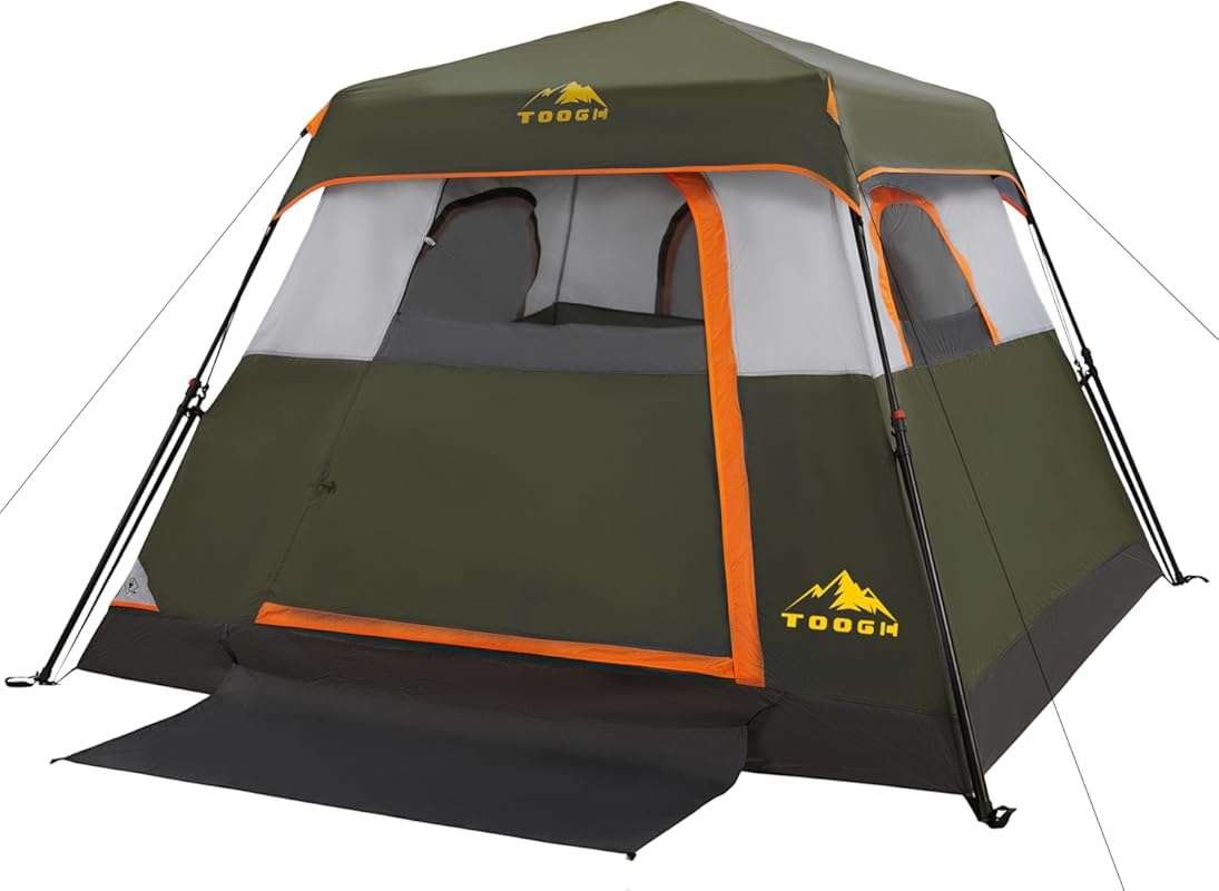 3-4 Person Instant Setup Camping Tent with Waterproof Design, Includes