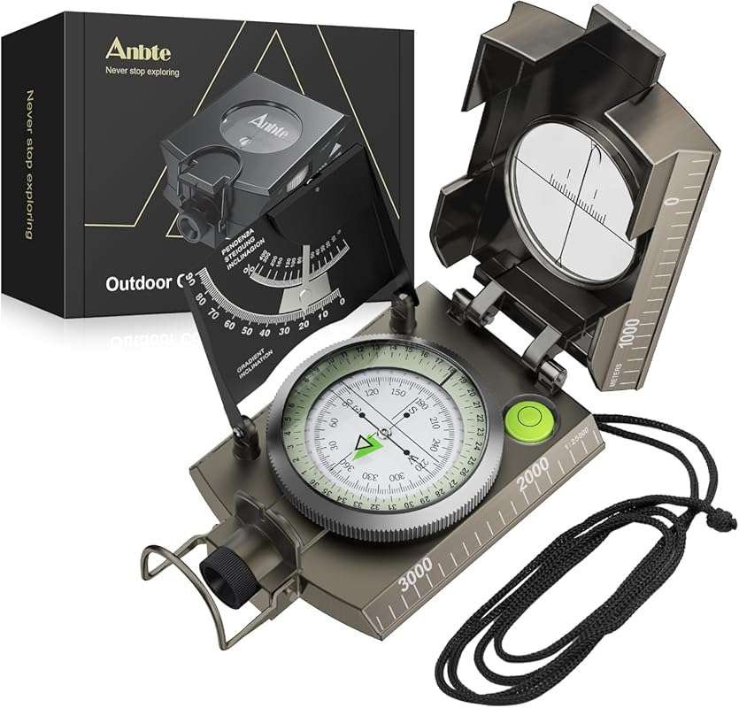 Anbte Hiking Compass: A Waterproof Metal Compass with Sighting Clinome