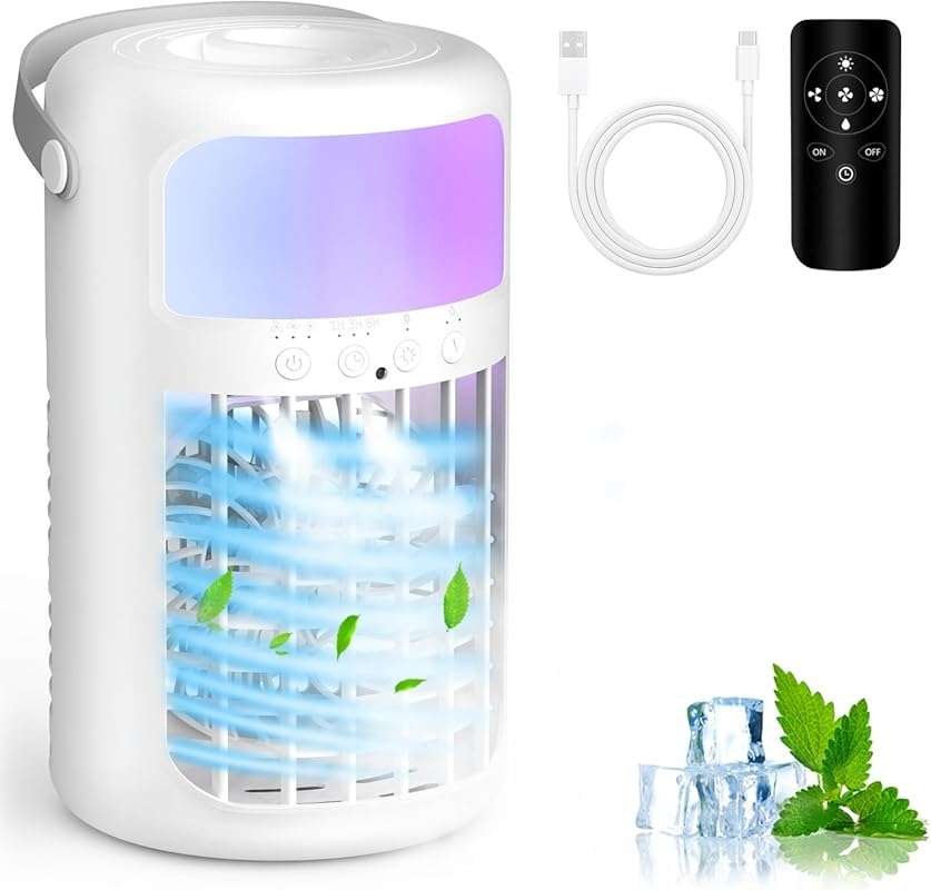 Portable 4-in-1 Evaporative Air Conditioner with 1500ml Tank and Remot