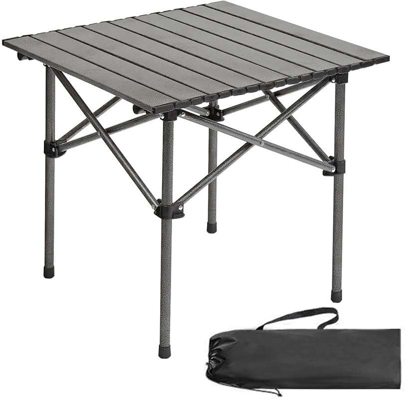Portable Lightweight Outdoor Roll Up Camping Table for 2-4 Persons, wi
