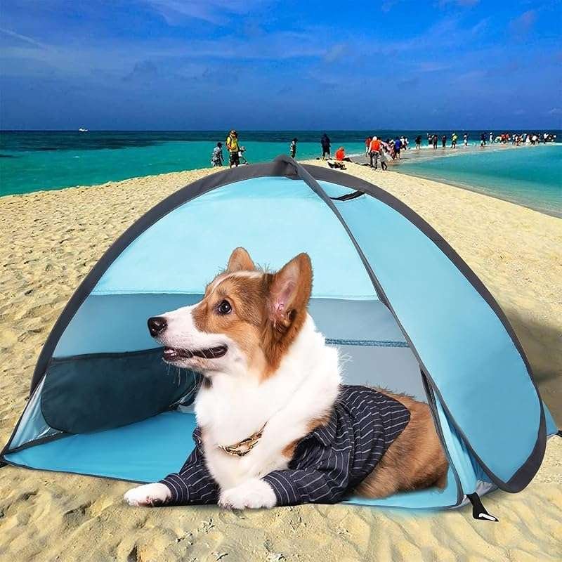 Pop Up Dog Beach Tent, Mini Head Shelters, Small Dog Beach Sun Shelter