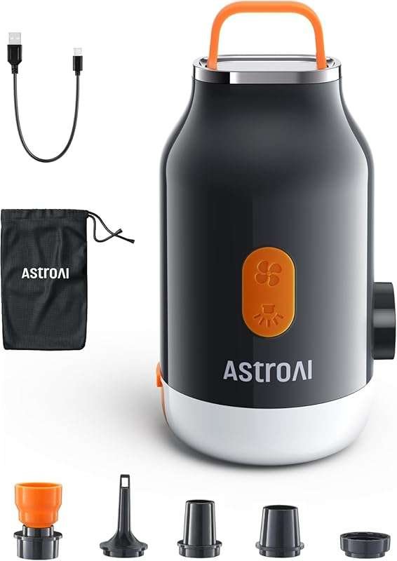 AstroAI Portable Electric Air Mattress Pump with Built-in Battery and