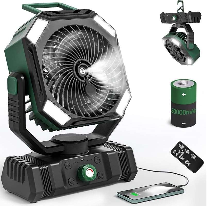 AIEPOCH Rechargeable Battery Powered Misting Fan and Tent Air Conditio