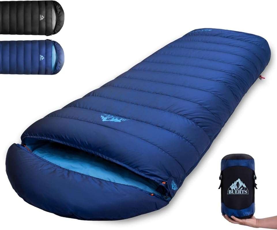 Down Sleeping Bag for Adults, Ultralight 680FP, Portable for Hiking an
