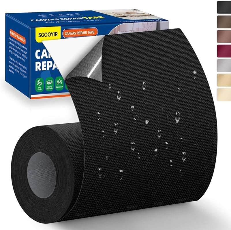 Self-Adhesive Waterproof Canvas Repair Tape, 4 x 79 Inches for Furnitu
