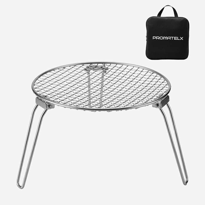 RROMATELX Small Folding Camping Grill，304 Stainless Stee Portable Camp