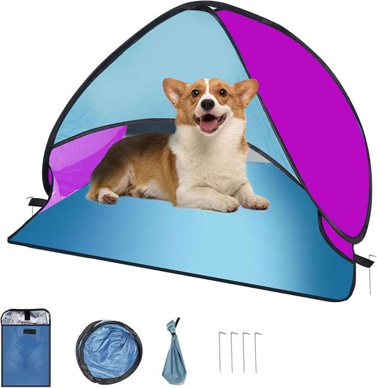 Mini Beach Tent for Dog Pet Shade Pop Up Portable Mini Head Sun Shelte
