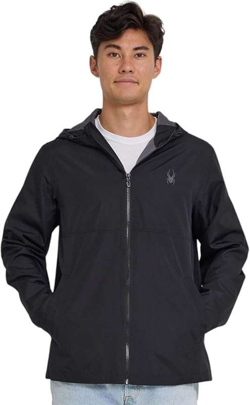 Spyder Men's Lightweight Packable Rain Jacket – Waterproof Windbreaker